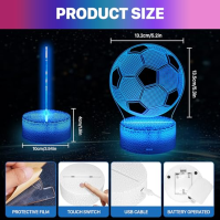 URAQT 3D LED Illusion Lamp, 7 barev světla Stmívatelné noční světlo Akrylové noční světlo Led lampa USB nabíjení Noční světlo pr